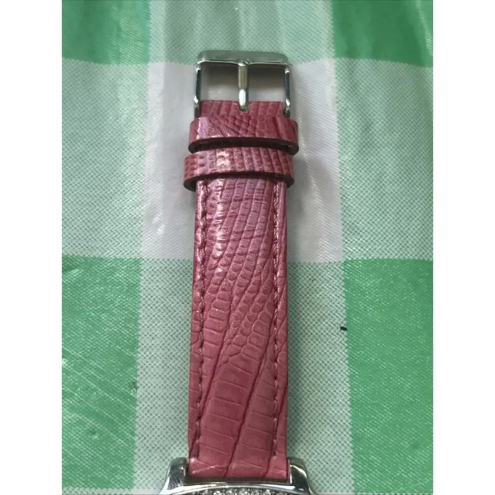 Embassy By Gruen Silver Tone Pink Band Women’s Quartz Watch